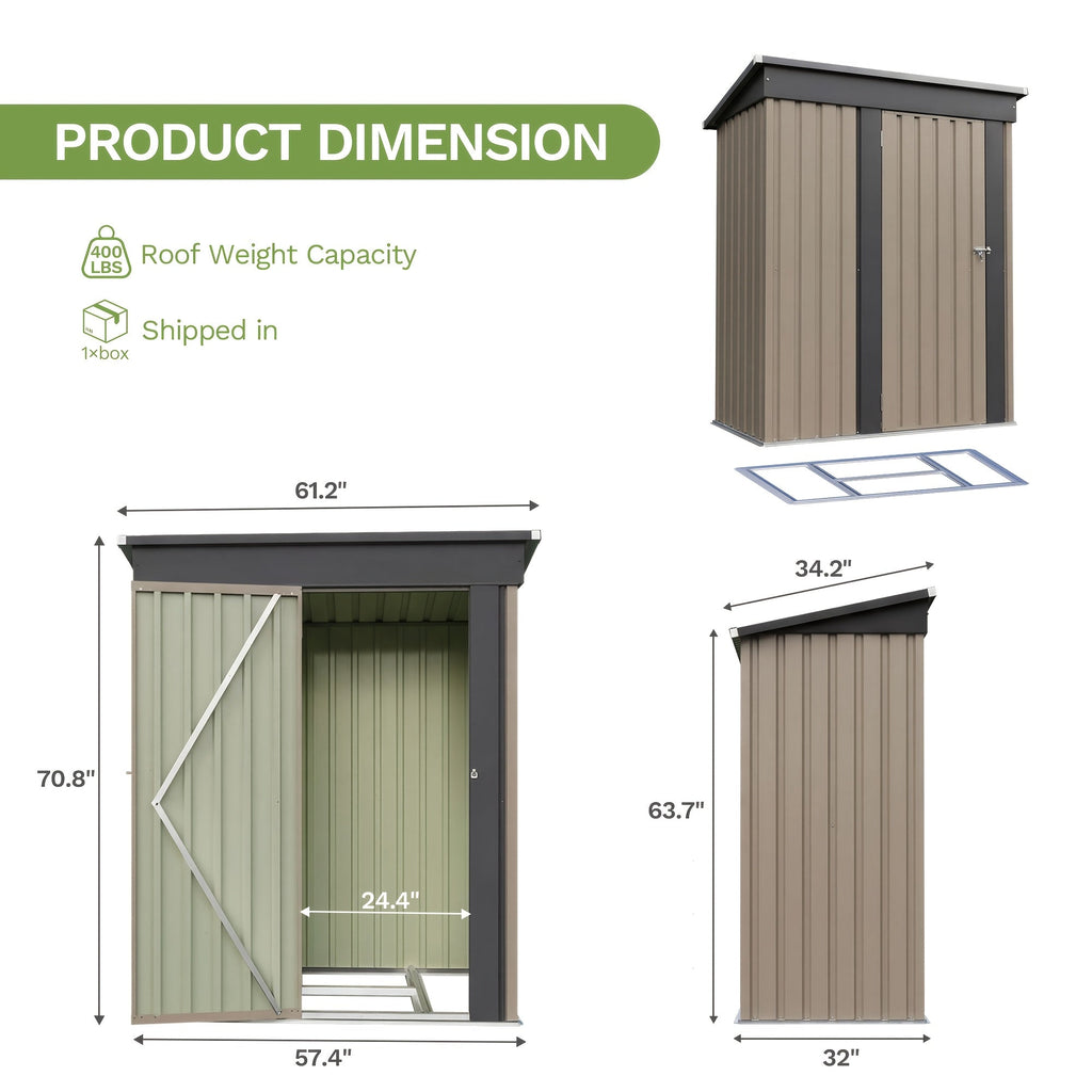 Garden Storage Shed, Metal Lockable Tool Backyard Compact for Garden, Patio and Yard Use, with the Listed Configuration — ima