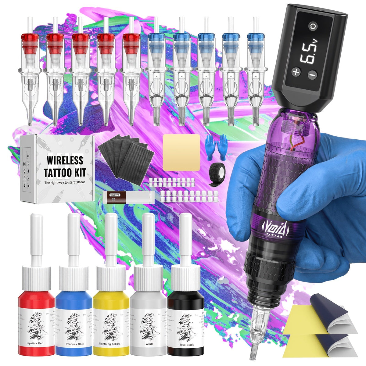 Rotary Tattoo Pen Machine Kit, 1200mAh Battery, LED Display, 4.0mm Stroke, Anti-Slip Grip, Adjustable 4-12V — image 15