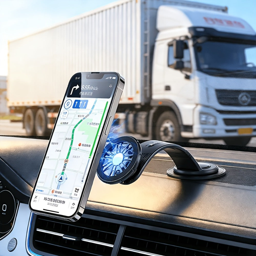 Flexible Gooseneck Car Phone Mount with Round Magnetic Head, Dashboard Base and Two Black Model Options — image 5