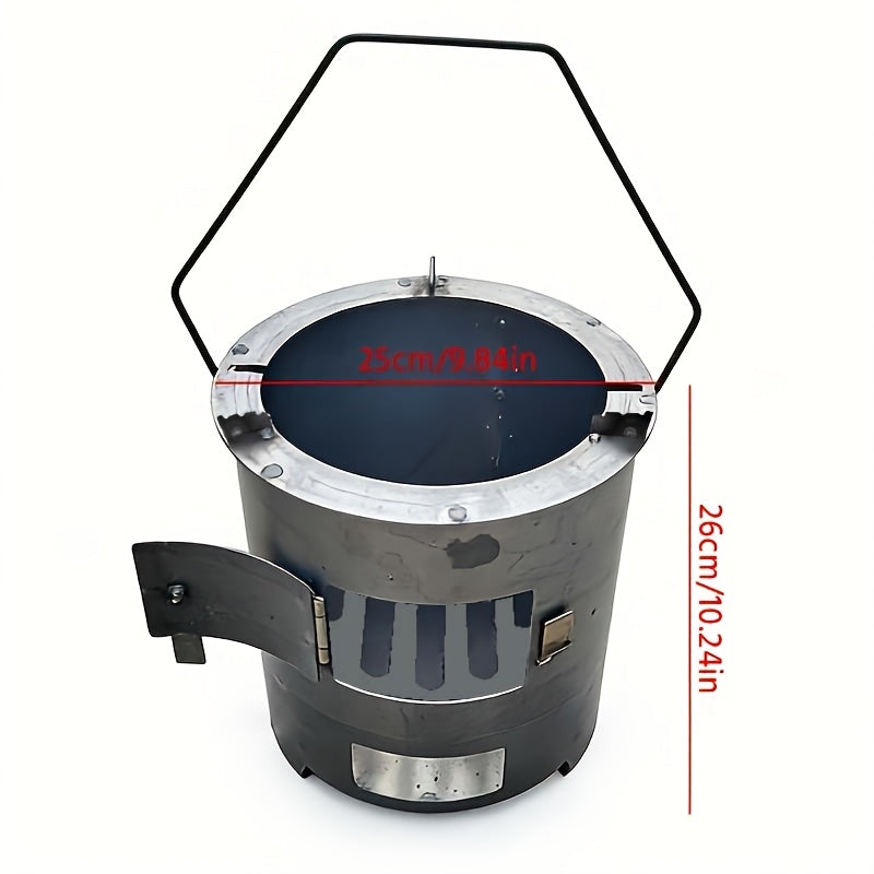 Wood Burning Stove, Portable Camping Charcoal BBQ Cooking Tea Heating for Grilling, Camping and Outdoor Meals — image 3