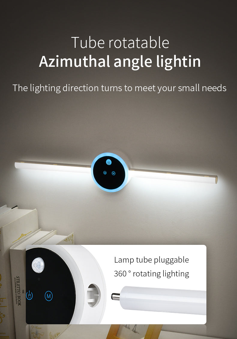 Smart Cabinet Light Clock Timing Sensor Light Removable LED Wardrobe Light Human Body Sensor Light
