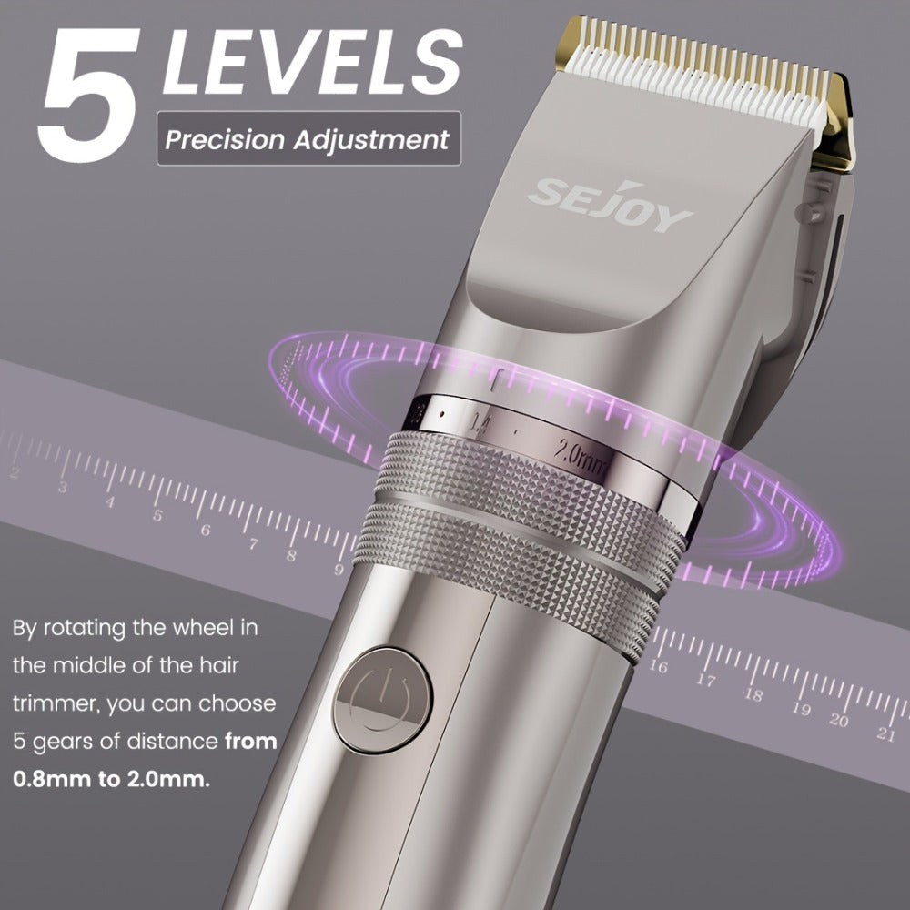 Beard Trimmer for Men Cordless Electric USB Rechargeable with Precision Dial 5-Level Adjustable – Mustache Facial Hair Trimme