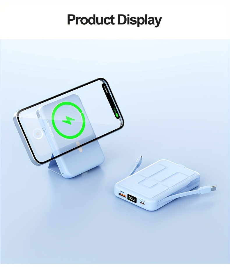 10000mAh Mobile Power, 22.W Magnetic Charging Treasure, Comes with Convenient Dual Cable, with LED Power Display — image 6