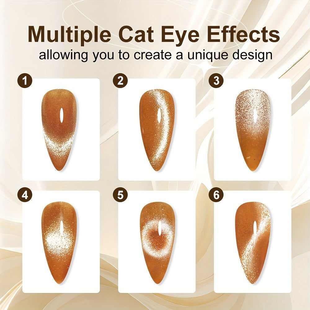 Cat Eye Gel Polish 8ml Holographic Chameleon Flash – Magnetic Sand 3D Color-Shifting Semi-Permanent UV LED Gel Varnish for Sa