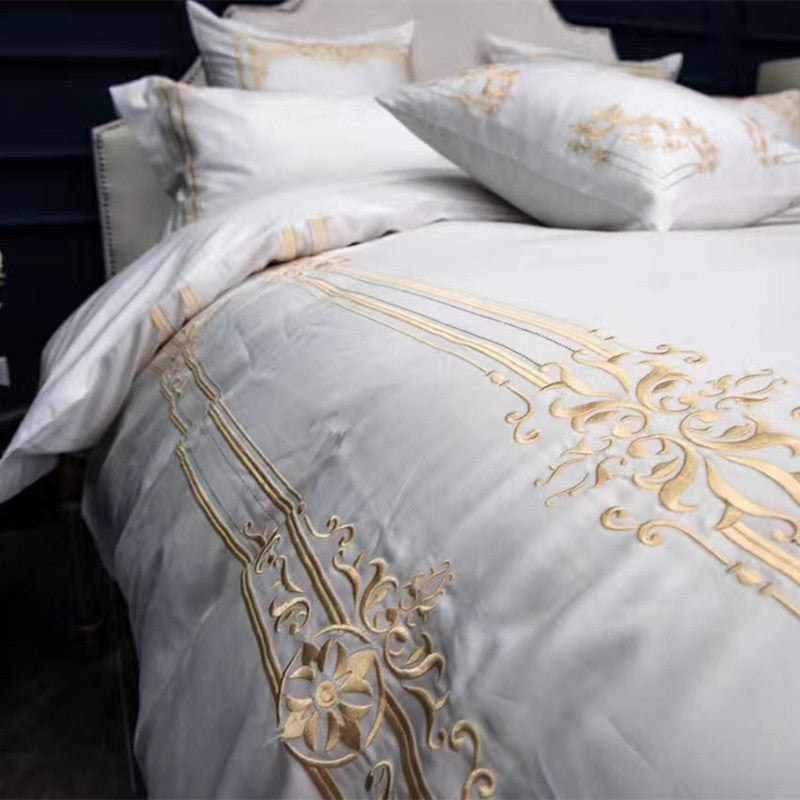 Four-piece cotton satin set