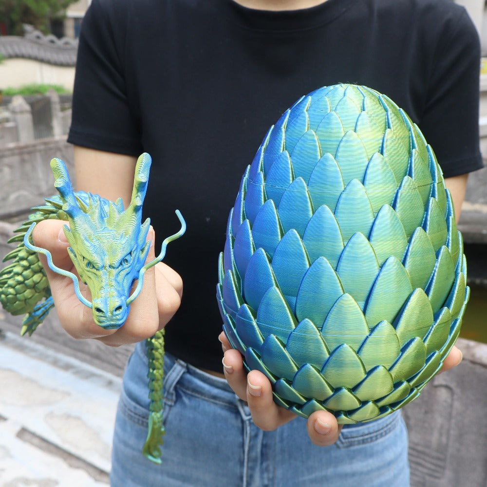 Dragon Egg Gift Set 3D Printed, 7.09in Scaled Egg + 23.62in Large Dragon with the Listed Color, Size or Set Options for Every