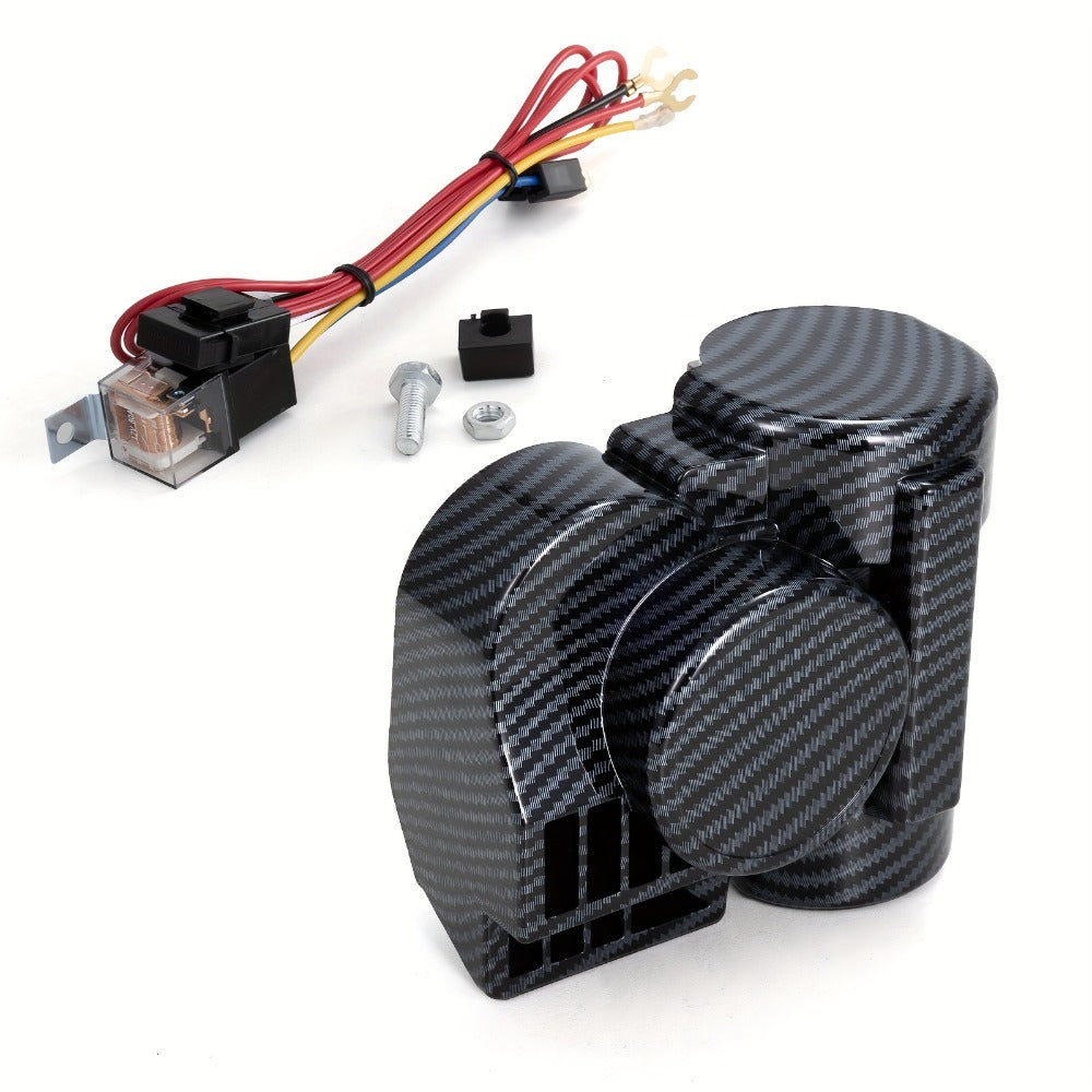 12V Air Horn Super Loud Train Sound for Car Truck Motorcycle Boat SUV Universal Fit Compressor Kit with Relay Harness & Horn 
