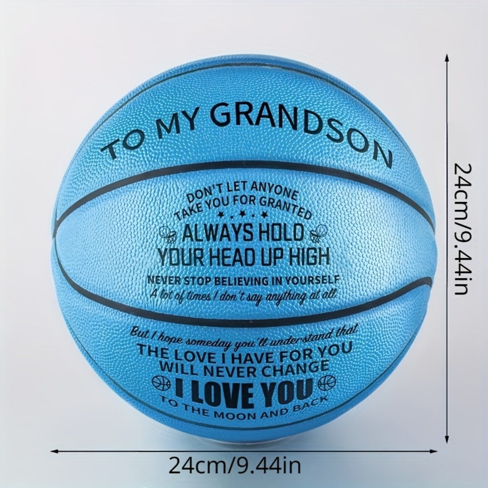 Personalized Basketball Gift for Son & Grandson Standard Size with Pump To My Son To My Grandson Heartfelt Message Sports Bir