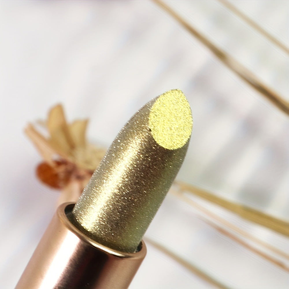 Sparkling Golden Brown Glitter Lipstick Set 3 Pcs, for Makeup, Travel and Everyday Vanity Use — image 7
