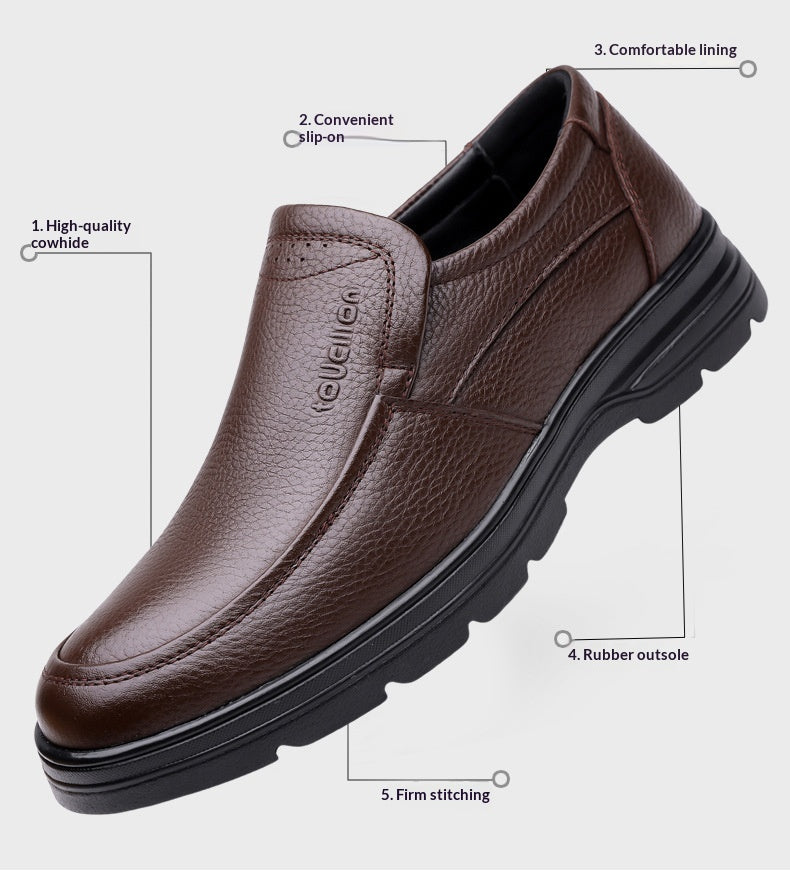 Men's Genuine Leather Lace-up Business Casual Shoes