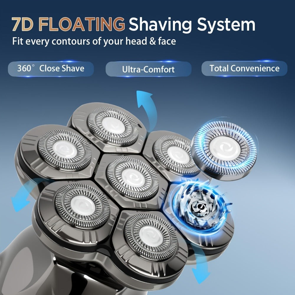 Electric Shaver 8D Floating Rotary Head with IPX5 Wet/Dry Use, LED Display and Two Grooming Set Options — image 5