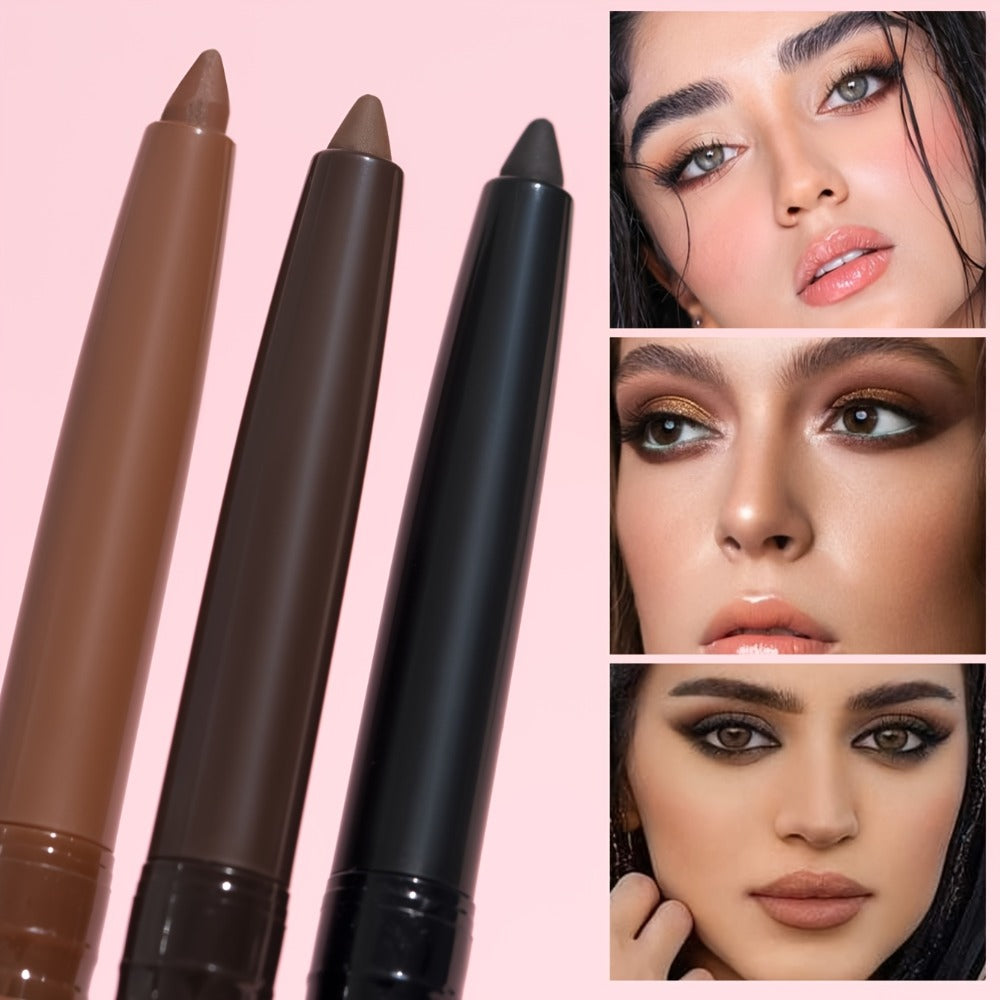 Three-Piece Matte Gel Eyeliner Pencil Set in Deep Brown, Medium Brown and Black for Eye Makeup — image 7