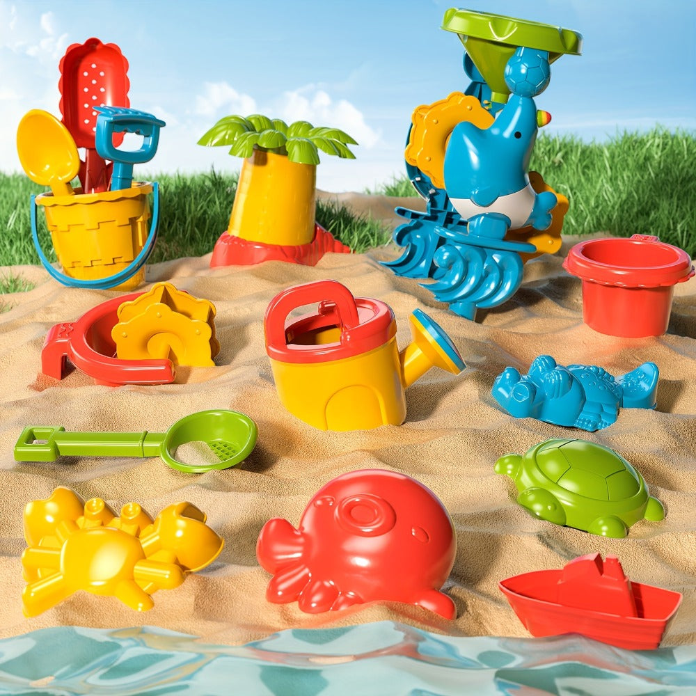 4-in-1 Sand & Water Table for Toddlers & Kids, Outdoor Sensory Play Sandbox Activity Table with Beach Toys — image 7