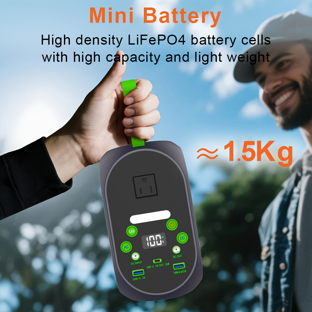 Portable Power Station 99.84Wh 120W LiFePO4 Unit with AC, DC, USB-C, USB-A and Four Light Modes — image 6