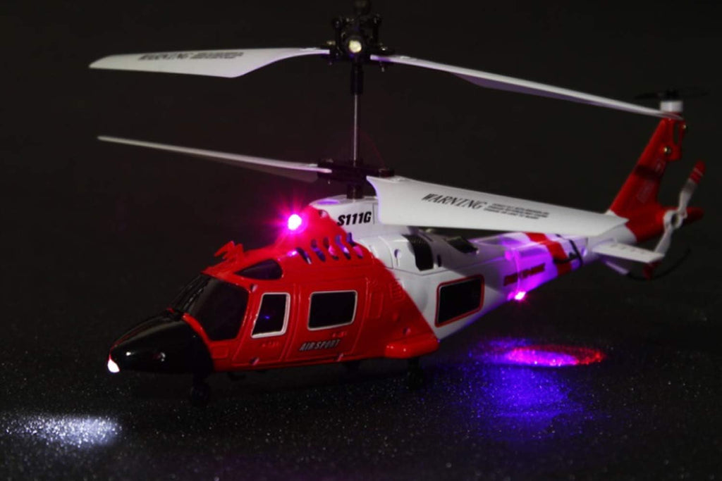 SYMA S111G Coast Guard RC Helicopter 3-Channel Gyro Stabilized Mini Indoor Helicopter LED Lights 5-6 Min Flight Time — image 