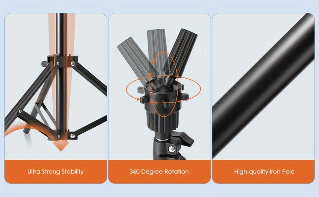 Adjustable Wig Stand Tripod 360 Rotation Aluminum Alloy Height Adjustable to 50 Inch Foldable Portable Mannequin Head Stand f