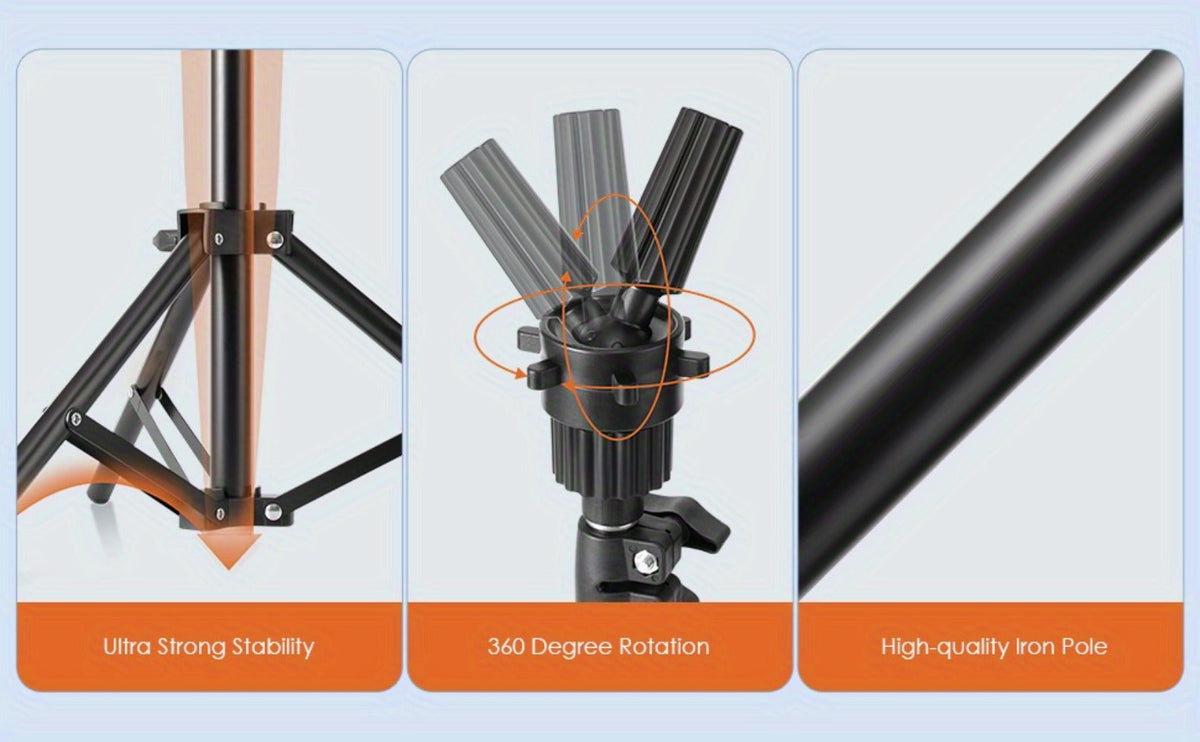 Adjustable Wig Stand Tripod 360 Rotation Aluminum Alloy Height Adjustable to 50 Inch Foldable Portable Mannequin Head Stand f