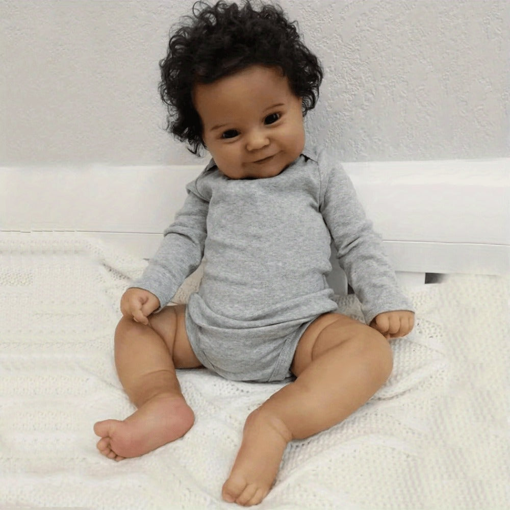 Reborn Doll Maddie 20-Inch Full Soft Vinyl Figure with Hand-Rooted Dark Hair, Acrylic Eyes and Accessory Set — image 5