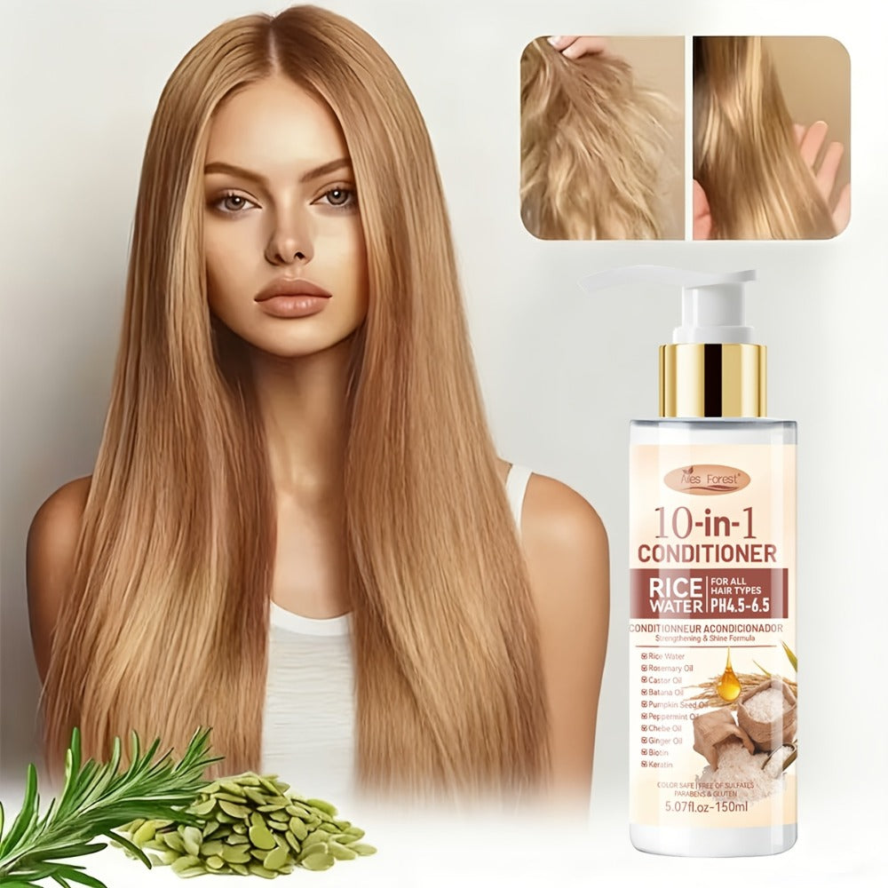 Rice Water 10-in-1-Labeled Shampoo and Conditioner Duo in 150mL Pump Bottles with White-and-Gold Packaging — image 7