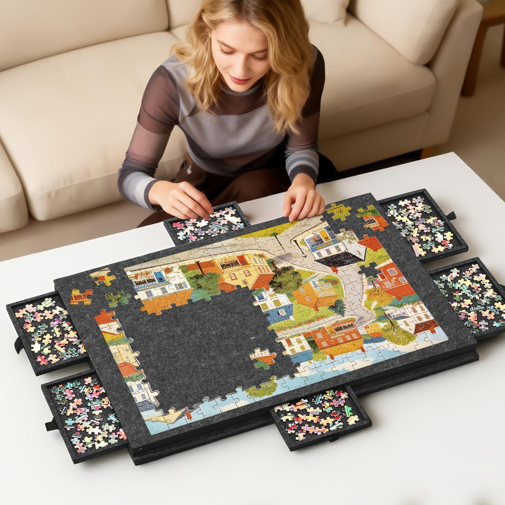 Puzzle Mat for 1000 and 1500 Piece Jigsaw Puzzles in an Extra Large Foldaway Felt Roll-Up Design — image 5