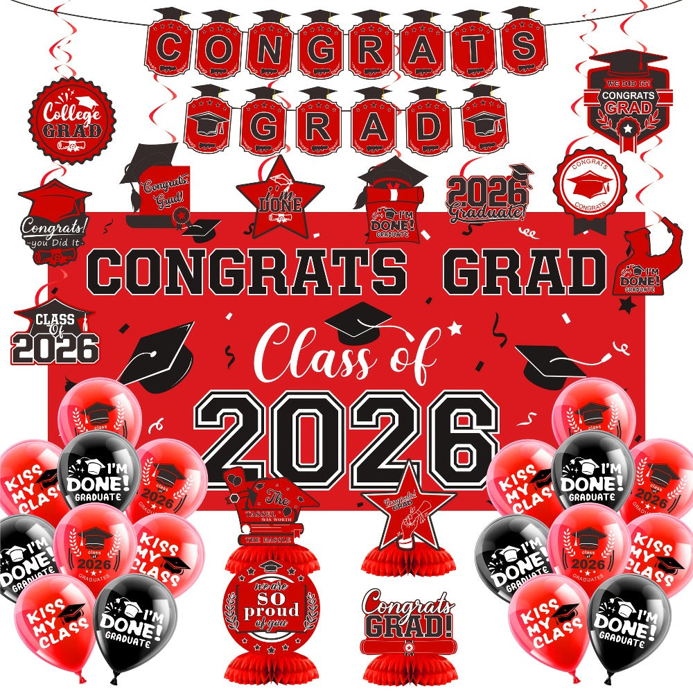 Class of 2026 Graduation Decoration Set with Letter Banner, Hanging Pieces and Six Color Options — image 9