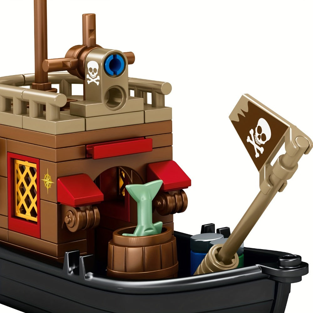 Pirate Wharf Building Blocks Set with 573-Piece Source Record, Model 1547, Boat, Dock and Multi-Level Supply Center — image 9
