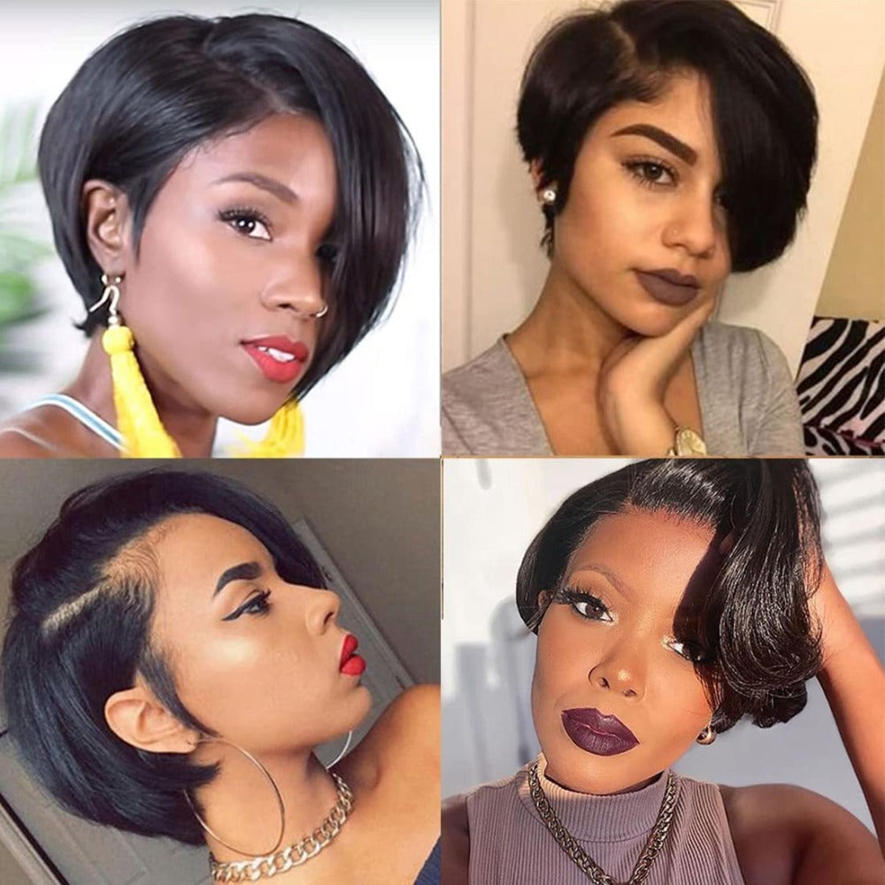 Lace Front Wig Human Hair Body Wave Bob with 4x1 Lace, 6in Length and Three Brown Highlight Colors — image 17