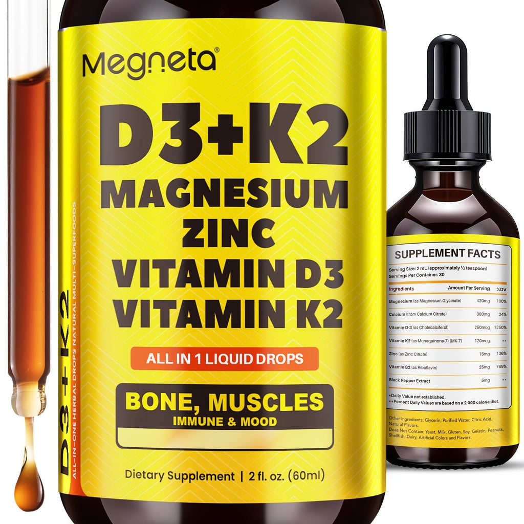 Vitamin D3 Liquid Drops 10000 IU with K2 MK-7 120mcg Magnesium Zinc Vitamin B2 for Bath Time, Home Spa and Personal Care — im