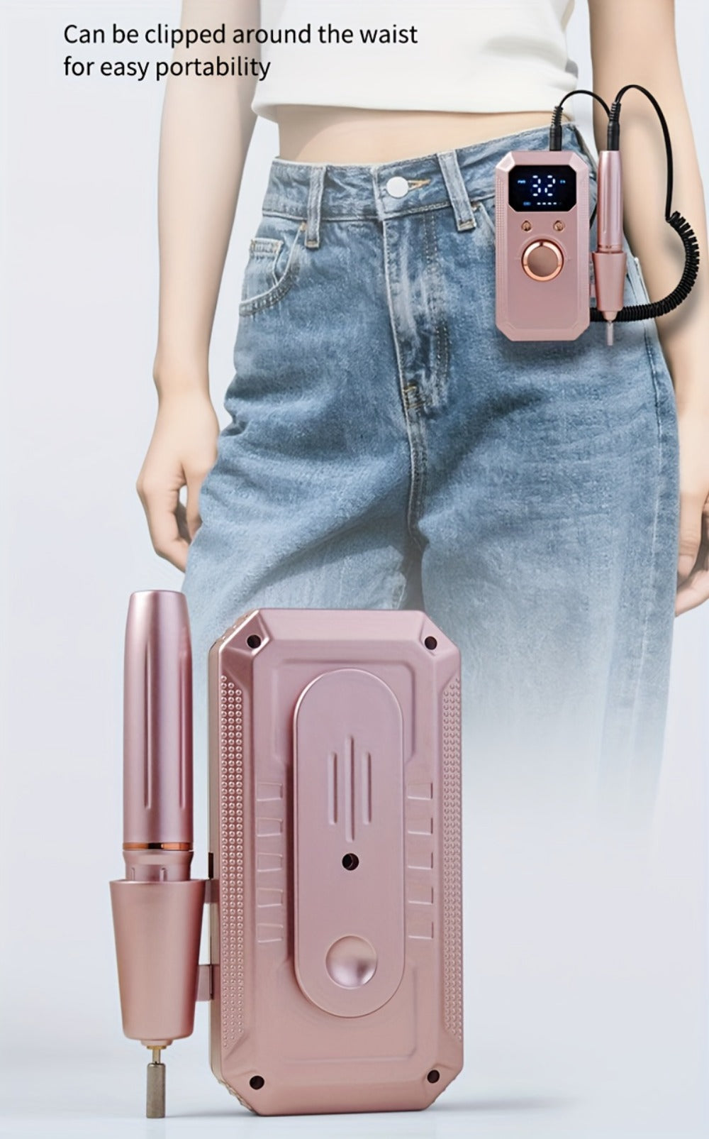 Electric Nail Drill Rechargeable Kit with Display, 11 Grinding Heads, 20 Sanding Rings and Three Colors — image 19