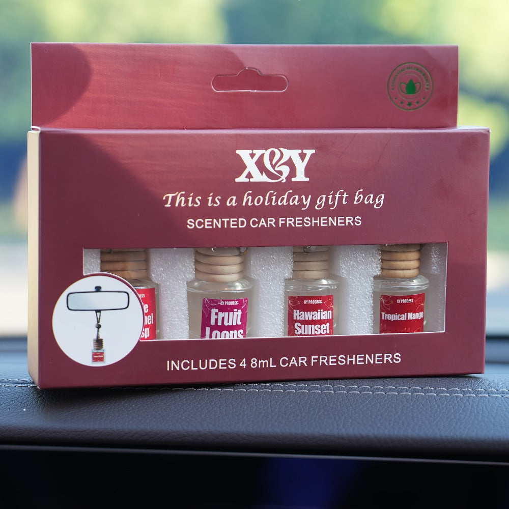 Car Air Freshener X&Y Four-Bottle Hanging Diffuser Gift Set with Eight available Style and Collection Options — image 2
