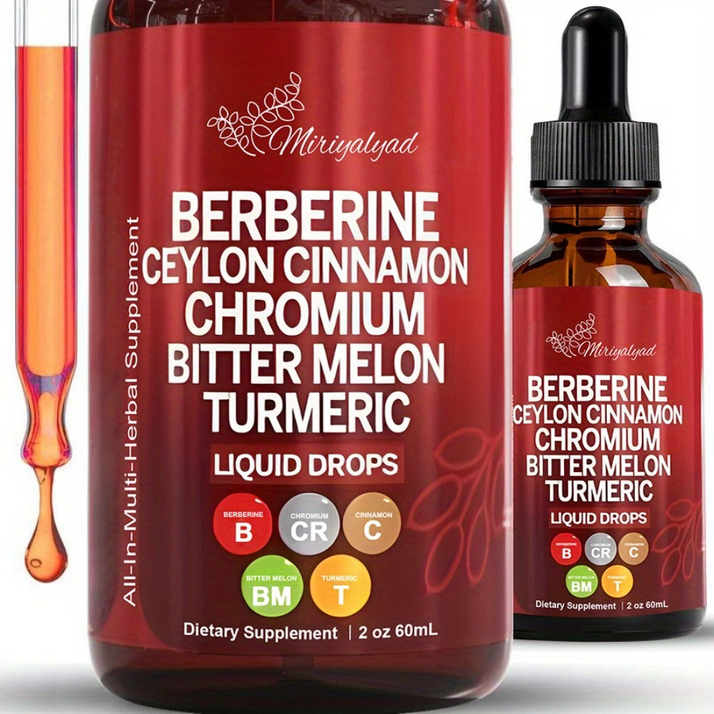 Berberine Blood Sugar Support Liquid Drops 2 fl oz with Ceylon Cinnamon Chromium Bitter Melon Turmeric — image 8