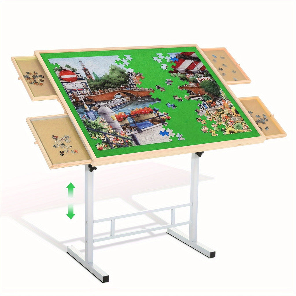 Puzzle Table in a 1500 Pieces Adjustable Angle and Height 4 Drawer Design with Metal Legs — image 12