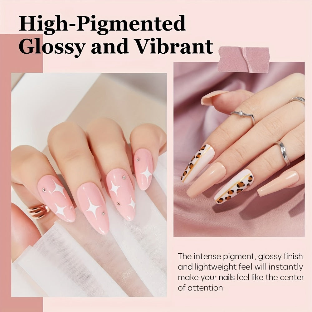 Acrylic Nail Kit NOCIS Four 10g Pink and Warm Neutral Powders with Liquid Monomer, Three Brushes and File — image 7