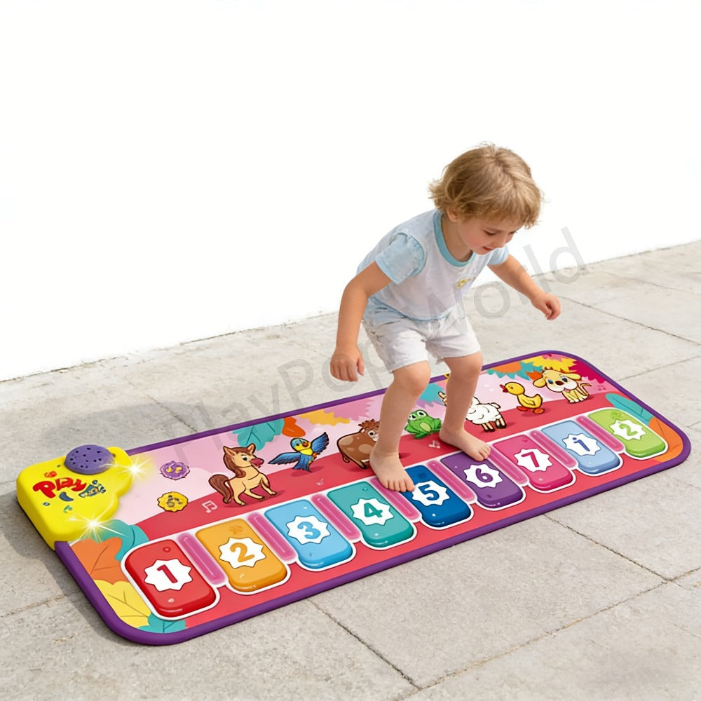 Kids Piano Mat Farm Animal, Musical Play Mat for Babies & Toddlers, Sensory Dance Keyboard Touch Blanket — image 4