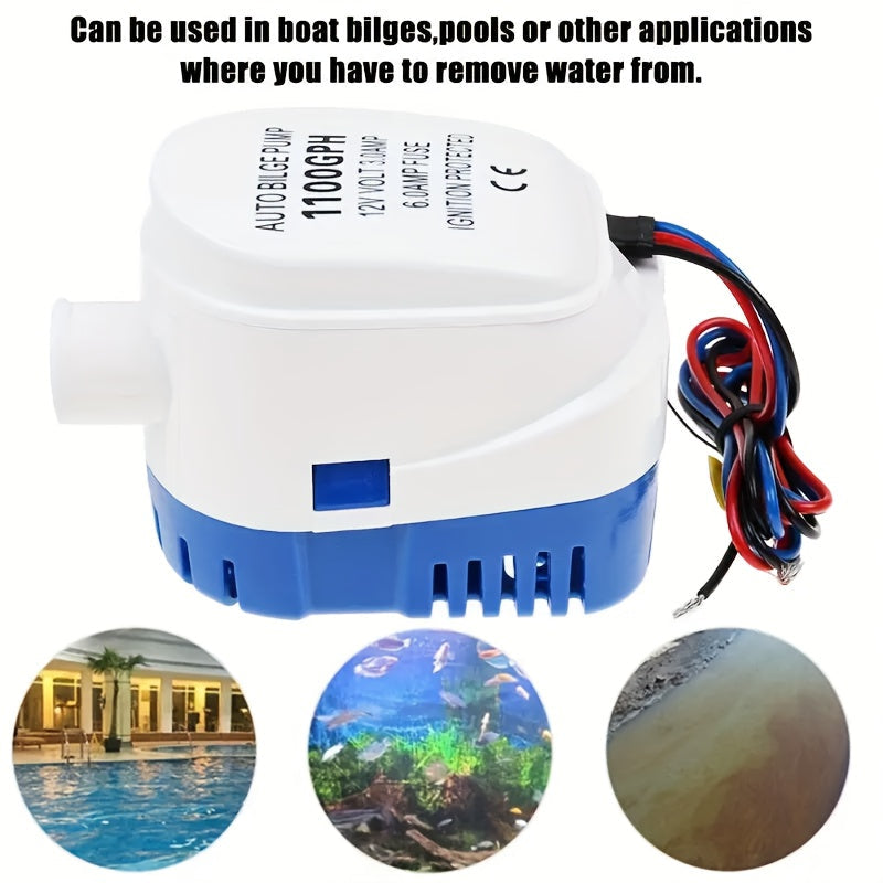 Automatic Bilge Pump 1100GPH 12V Float Switch Submersible Marine Boat Pump — image 3