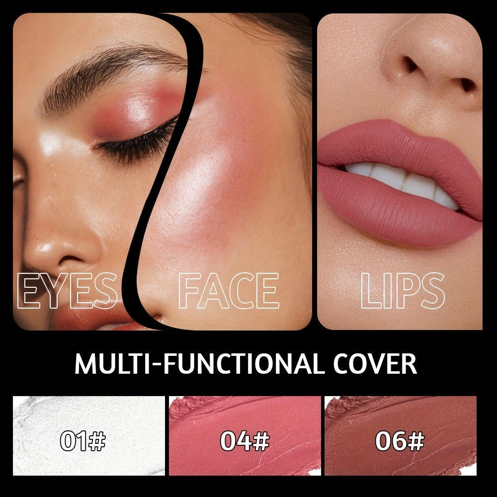 Contour Highlight Blush Stick Set 4-Piece with Professional Brush, Creamy Waterproof Cheek Sculpting Kit — image 3