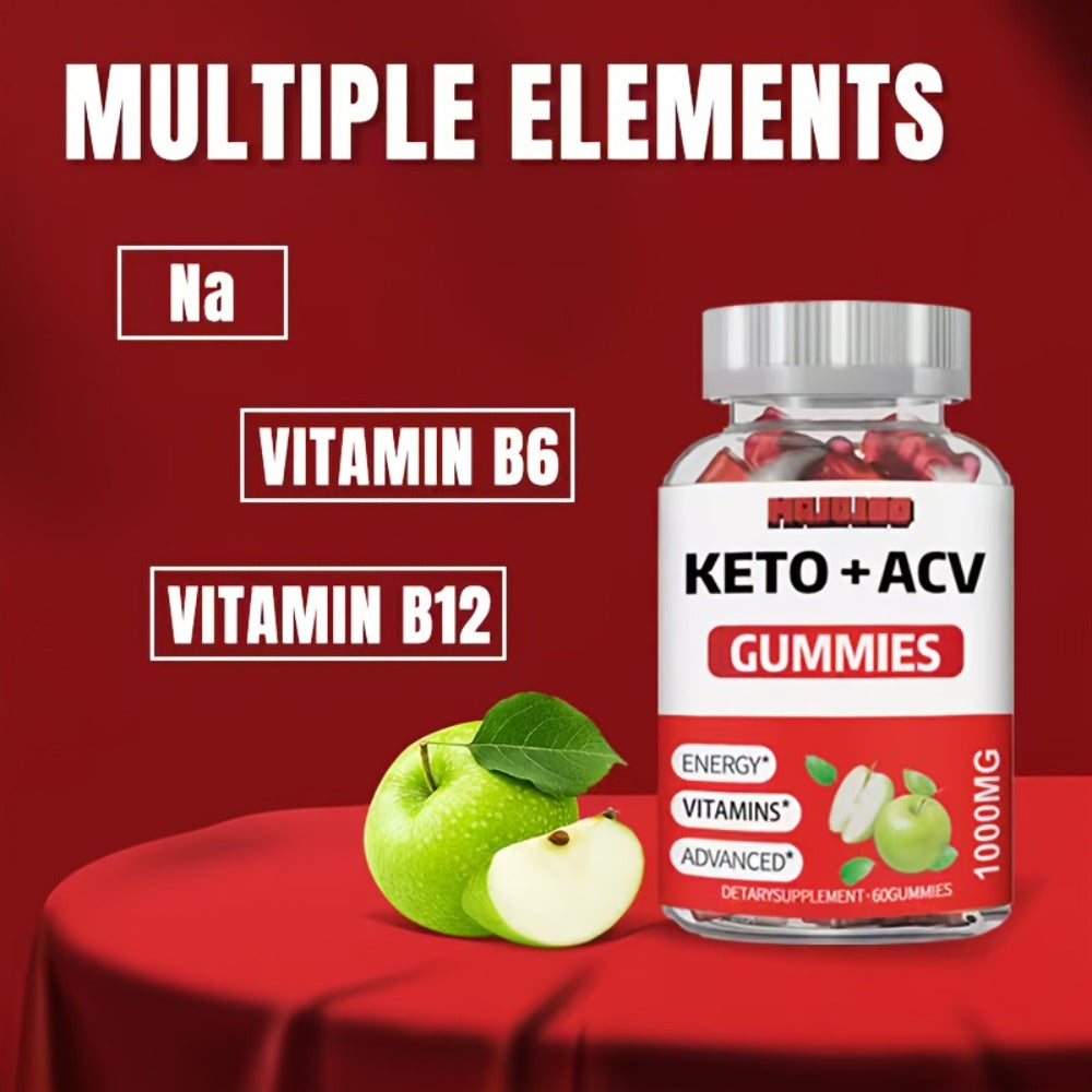 Apple Cider Vinegar Gummies with Pomegranate, Beet Juice & B12, Vegan Keto ACV Gummies for Weight Management — image 7