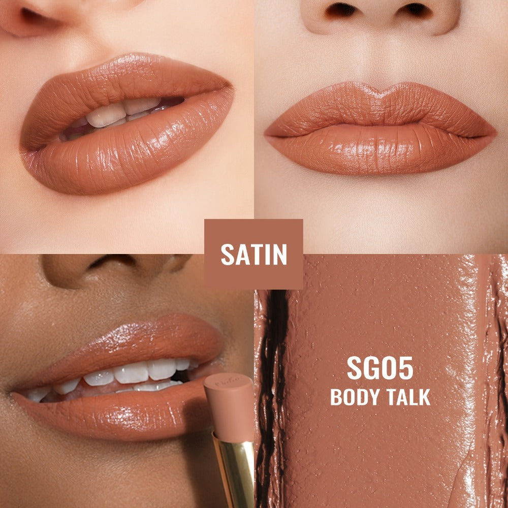 Oulac Nude Satin Lipstick Set 12g Each – Lightweight Moisturizing Full Coverage Cream-to-Satin Formula, Skin-Flattering Nude 