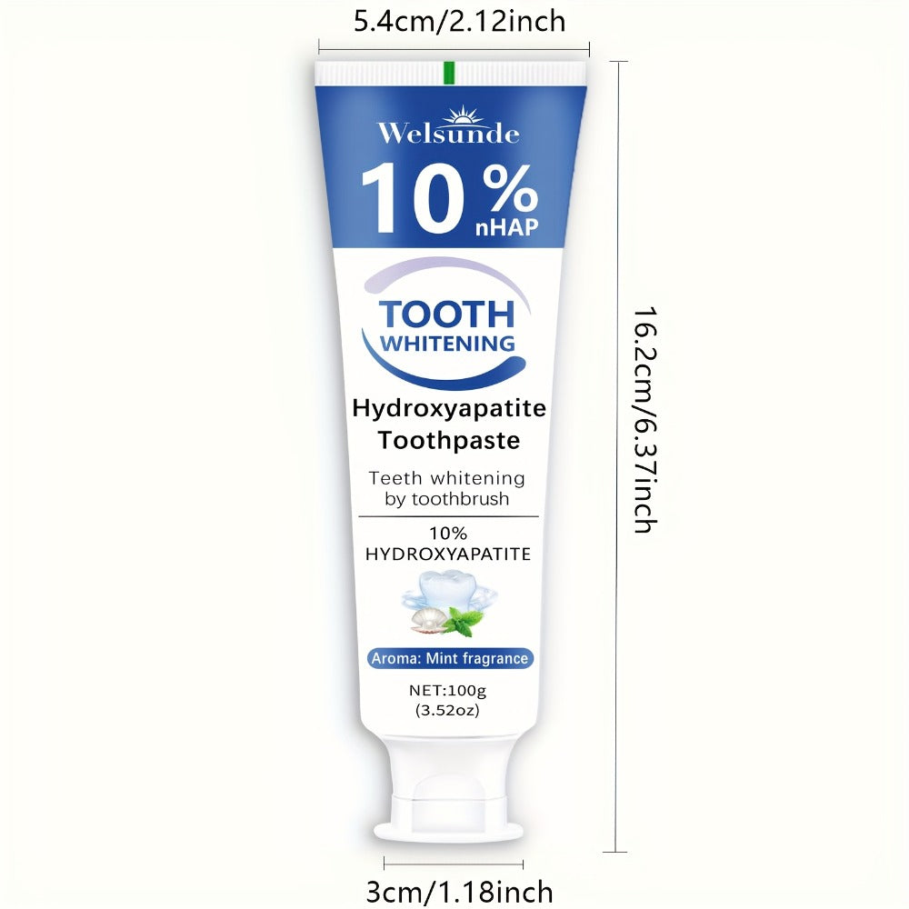 Two-Pack 100g Mint Toothpaste Tubes with 10% Hydroxyapatite Highlighted on the Package Labels — image 4