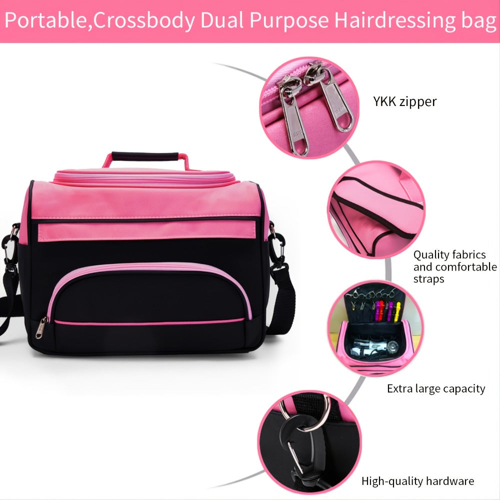Hairdresser Tool Bag Multi-Functional Salon Styling Organizer for Professionals with Adjustable Strap Large Capacity Hair Mak