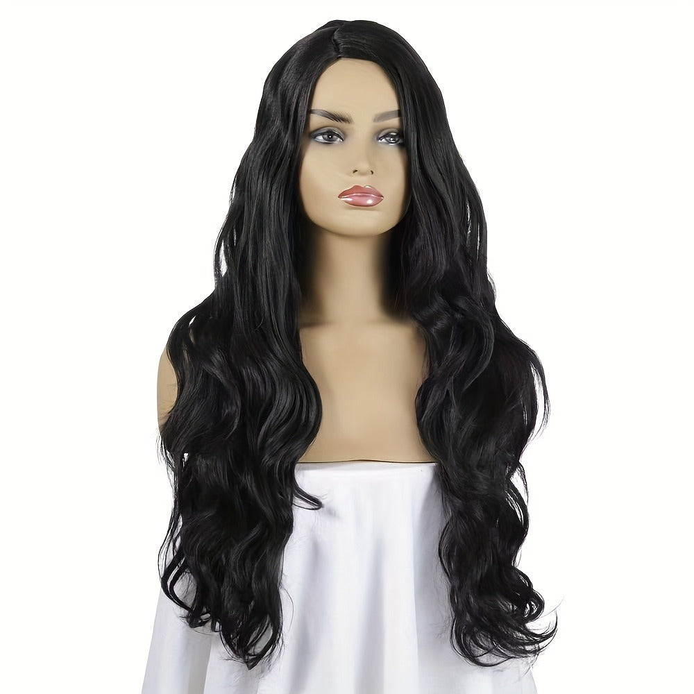 Synthetic Wig 28-Inch Big-Wave Curly Headband Style in Dark Brown or Black for Parties and Weddings — image 9