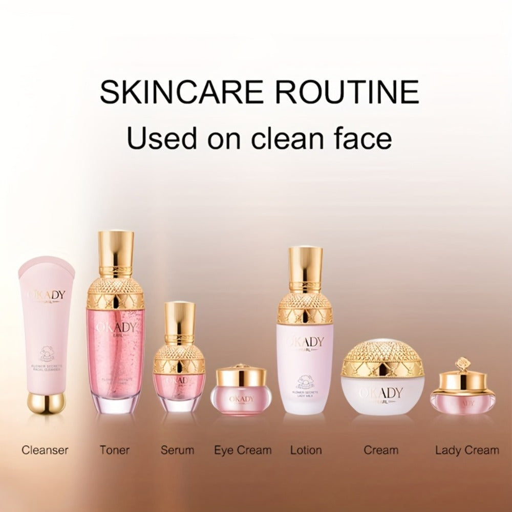 7-Piece Pearl-Themed Skincare Gift Set with Coordinated Facial-Care Bottles and Jars in a Fitted Box — image 7