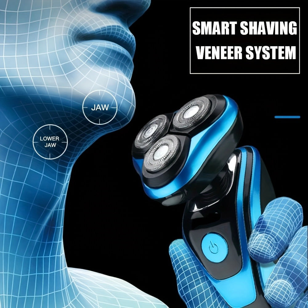 Electric Shaver 3-in-1 Floating-Blade Kit with Nose and Sideburn Trimmers, USB Charging and Digital Display — image 7