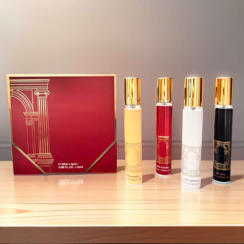 Perfume Gift Set Four Mini Spray Bottles in 20ml or 30ml Sizes with Mixed Bottle Shapes and Fitted Box — image 4