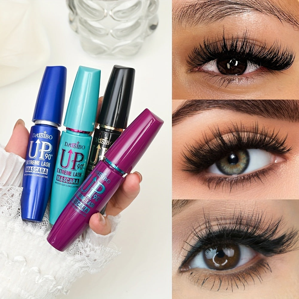 Black Mascara Four-Piece Set with Turquoise, Blue, Black and Magenta Tubes and Straight Bristle Wands — image 6