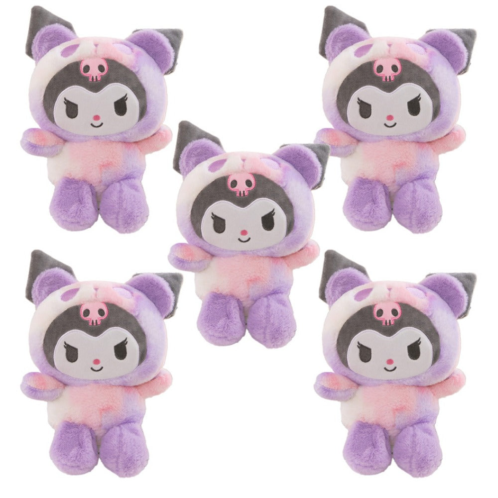 Sanrio Tie Dye Plush Set of 5, Kawaii Hello Kitty Kuromi My Melody Cinnamoroll Gudetama Stuffed Animals — image 6