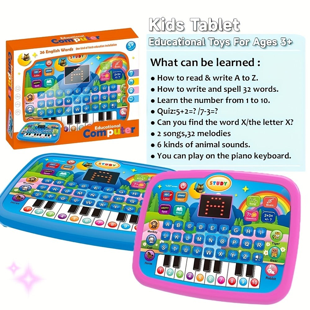 Educational Learning Tablet for Kids Ages 3-6, Multifunctional Alphabet Numbers Music Animal Sounds & Piano Toy — image 7