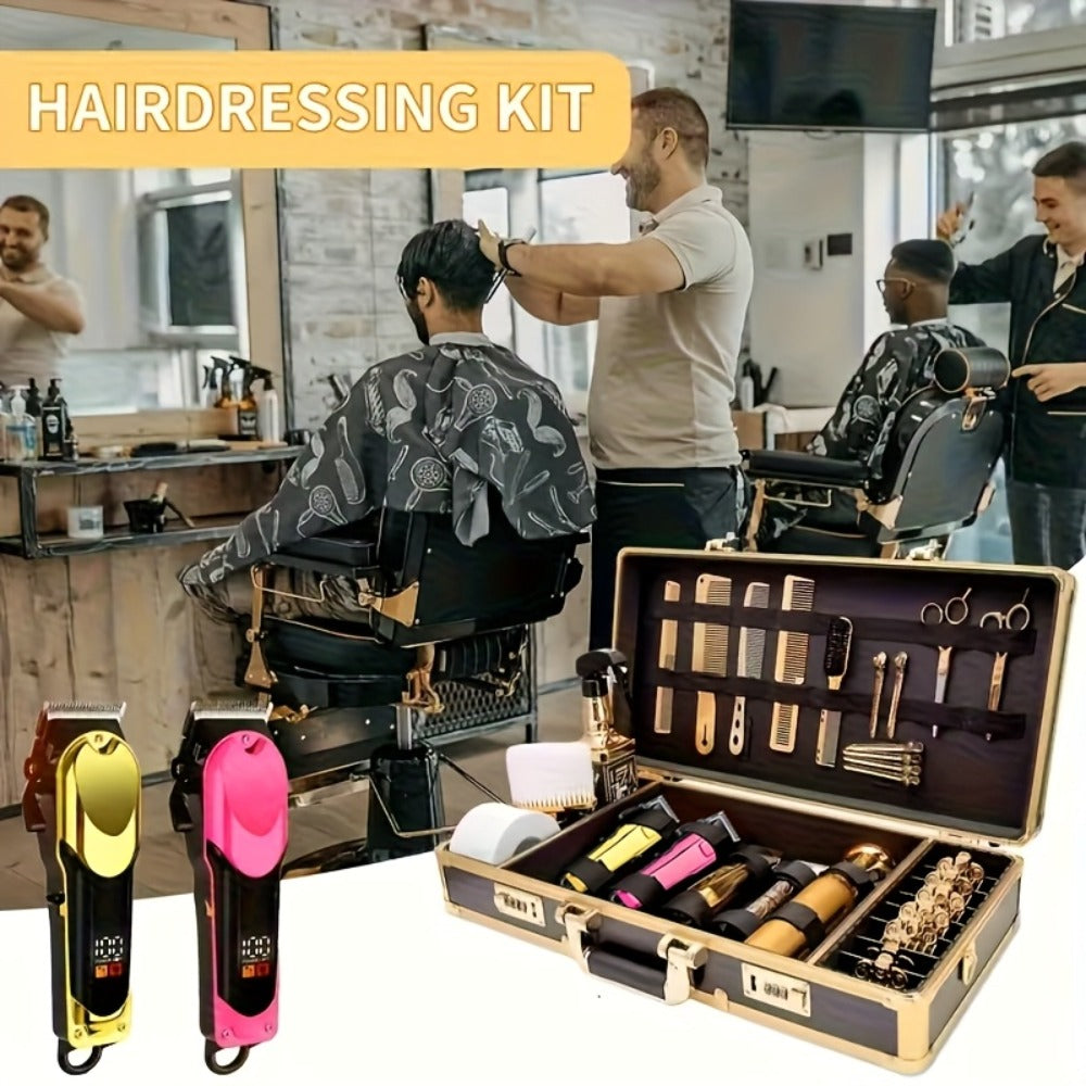 Hair Clipper Cordless USB-Rechargeable Set with Adjustable Blade, Four Guide Combs and Three Style Options — image 4