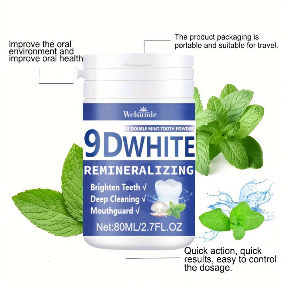Hydroxyapatite Tooth Powder 3-Pack Remineralizing Whitening Deep Cleaning Mint Fresh Breath Enamel Oral Care — image 2
