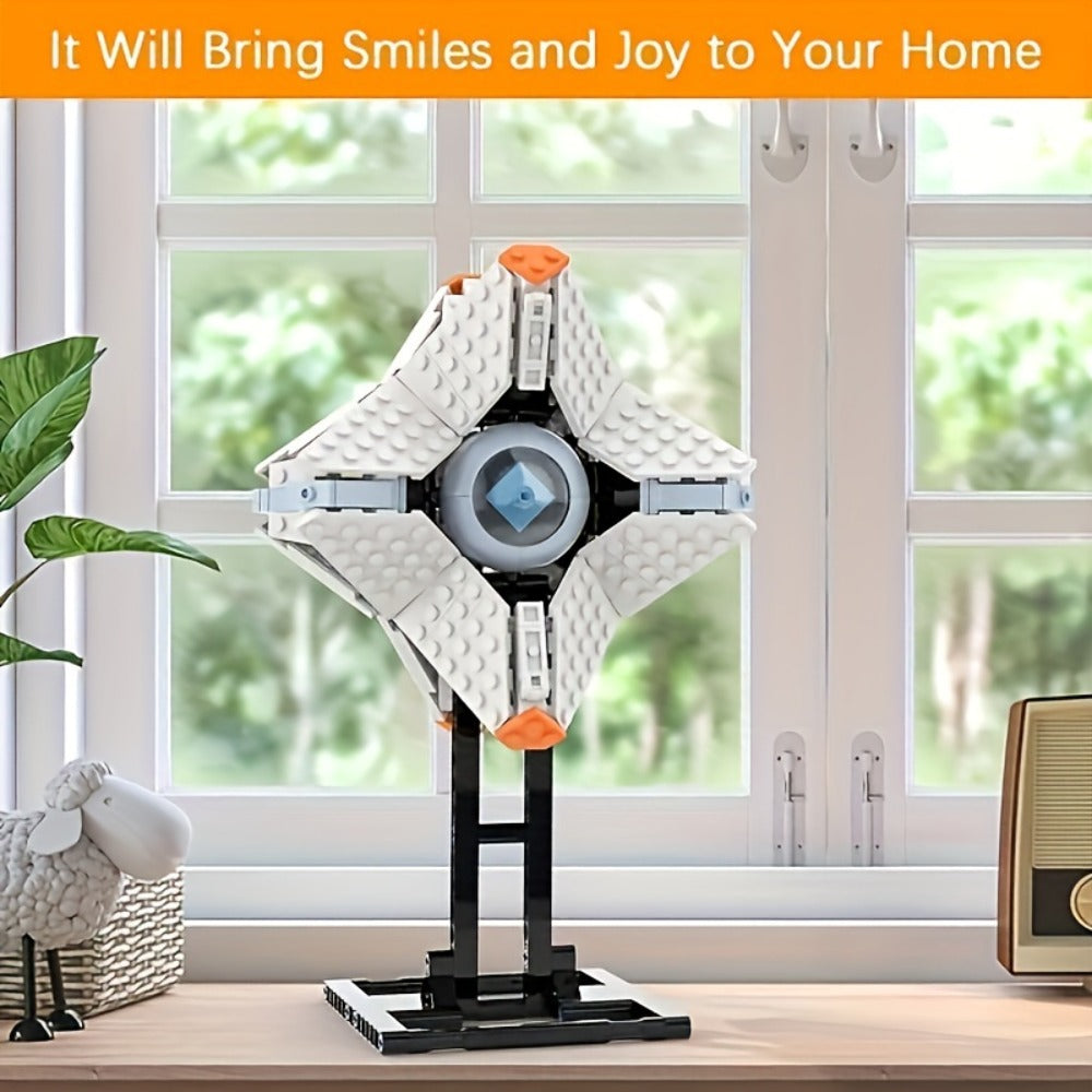 Building Block Set LA0137 Shell Display Model with 378 Pieces, Adjustable Panels and Black Stand — image 4